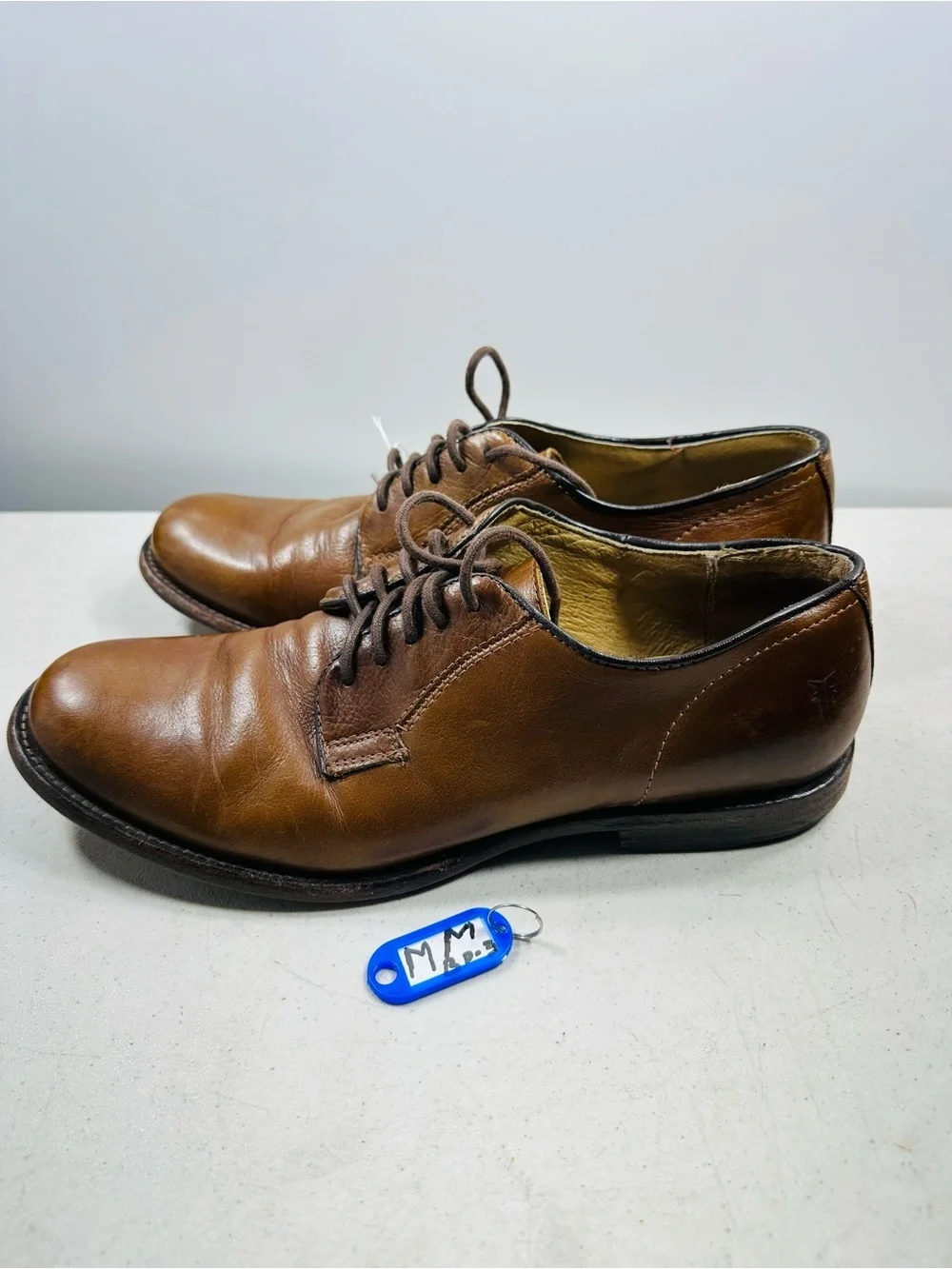 FRYE 84570 Leather Oxford Cognac Burnish Tan Shoes Men's 9.5D